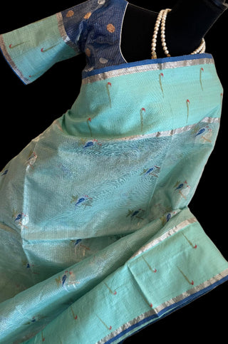 Pastel zari kota tissue saree online usa zari kota saree usa online
