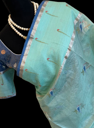 Pastel zari kota tissue saree online usa zari kota saree usa online