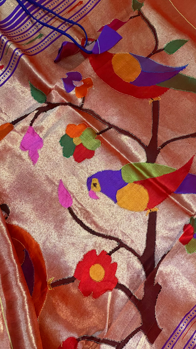 Blue Paithani silk saree online usa paithani sarees usa comes with stitched blouse