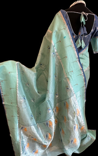 Pastel zari kota tissue saree online usa zari kota saree usa online