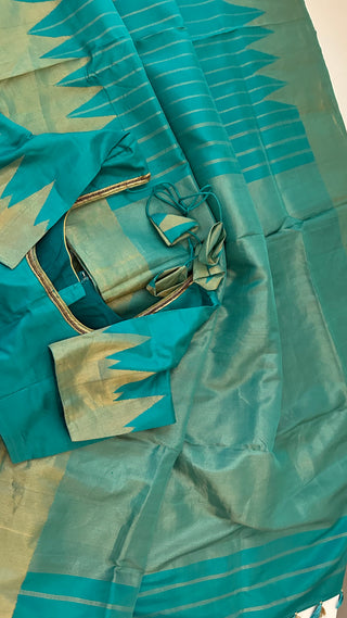 Temple Gadwal handwoven silk saree with stitched blouse online