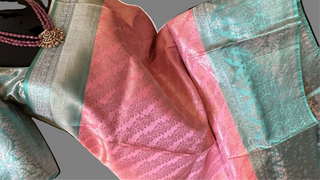 Meenakari silk saree kanjivaram traditional silk saree online usa ready to ship pastel pink saree usa silver zari saree