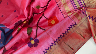 pink pure zari paithani saree usa