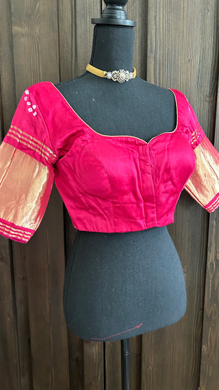 Pink silk blouse online USA 