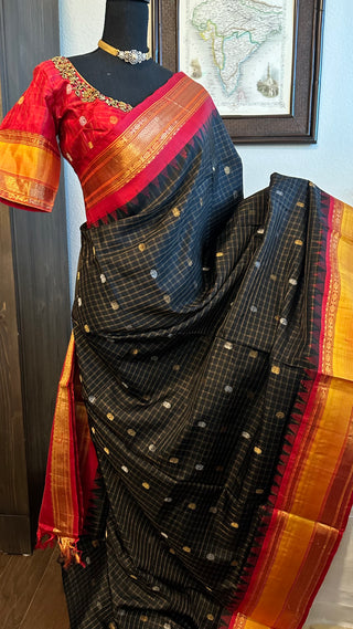 black gadwal silk saree online usa