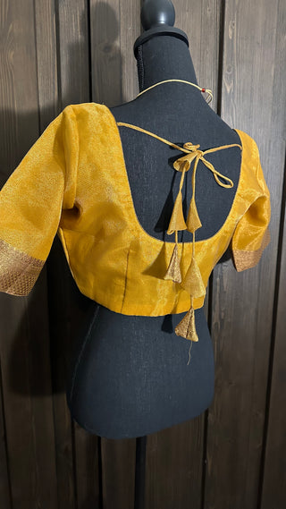 Gold tissue readymade blouse usa