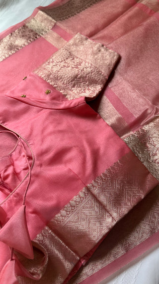 peach organza saree usa with blouse