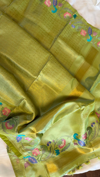 Handloom pure silver zari Brocade weave silk embroidered borders easy drape finest weave saree