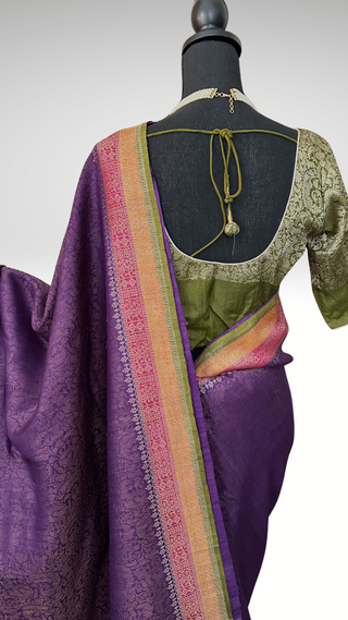Pure Benerasi Khaddi Georgette saree unique handwoven lightweight pure silk saree with stitched blouse ready to ship USA online partywear unique