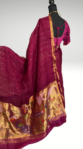 Pure Jamdhani kora sequin work silk handloom gold jamdhani woven  pallu silk saree silk saree Partywear Diwali online shopping with