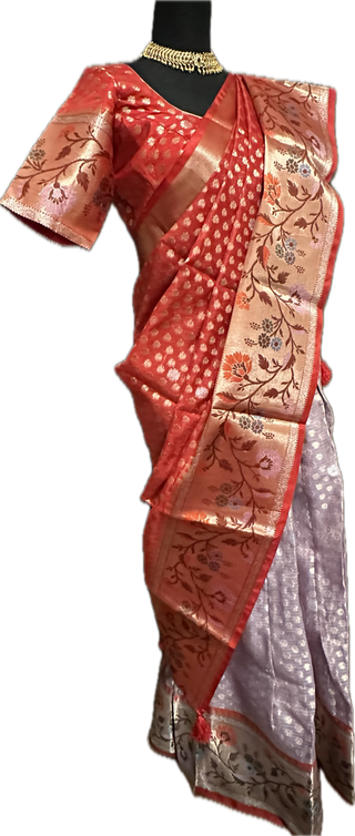 Zari Kota lehenga with stitched blouse