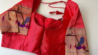 Red Paithani blouse online usa silk blouses ready to wear online shopping bandhani blouse online