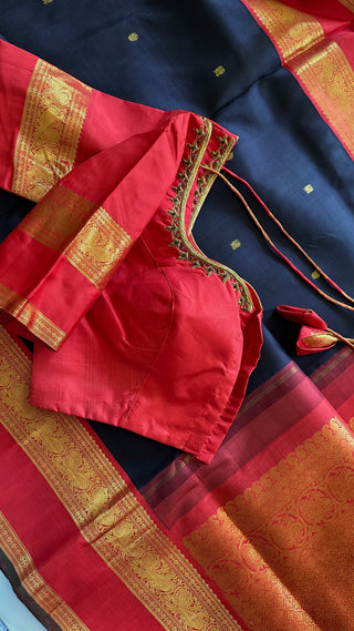 Pure kanjivaram pattu saree Indian wedding muhurtam silk saree onlinne USA  Dark Violet to Chili red 🌶️  Navalpazham body kanjivaram easy drape pure zari silk saree