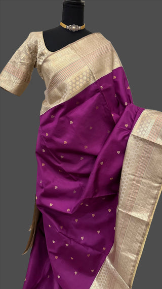 purple lavender silver zari kanchi pattu kanjivaram saree online usa