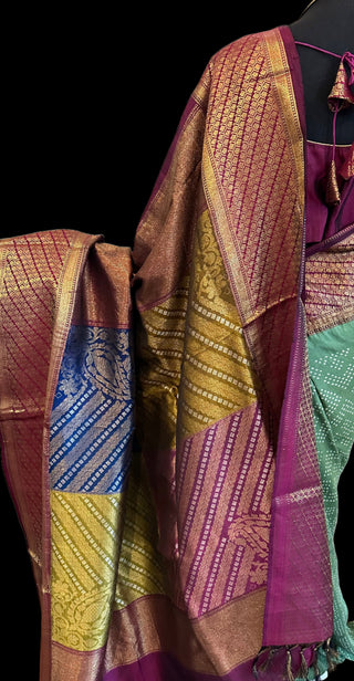 bandhani pattu saree online with kanchi borders kanchi bandhini saree usa pure kanchi pattu saree online usa