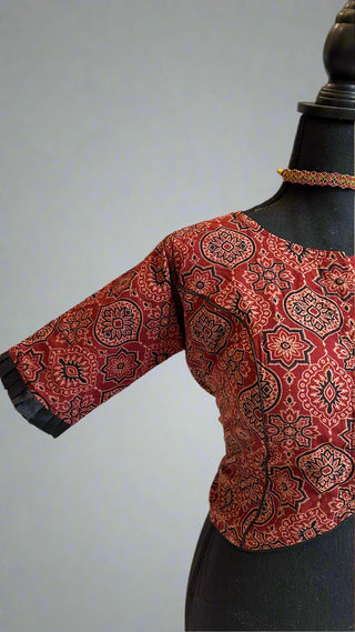 Pure Block Print Cotton Top Blouse Indian Blouse Online USA