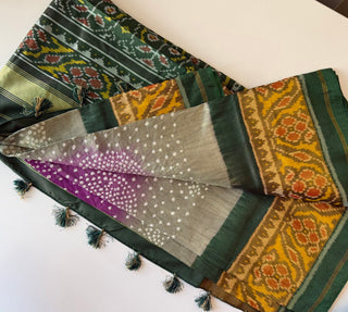 Pure Bandhej Patola Silk Saree pure silk saree silk finish with stitched blouse Partywear pooja wear ready to ship Saree USA