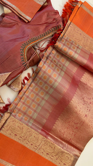 Traditional ven pattu ayiram butta kanchi pattu saree Brocade pure kanchi BRIDAL kanchi pattu saree online usa