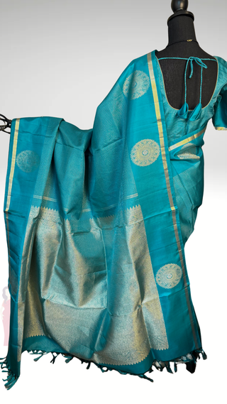 Handloom kanjivaram Beautiful muthu kattam kanchi pattu saree fine weave kanchi pattu bridal vintage revival