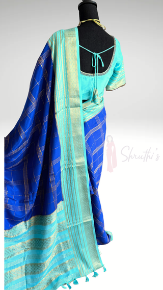 Pure  Mysore silk saree  zari checks crepe high120  Gsm silk Saree beautiful embroidered saree Indian Wedding & Bridal Silk Saree ready to ship for bridal silk Kolam embroidery