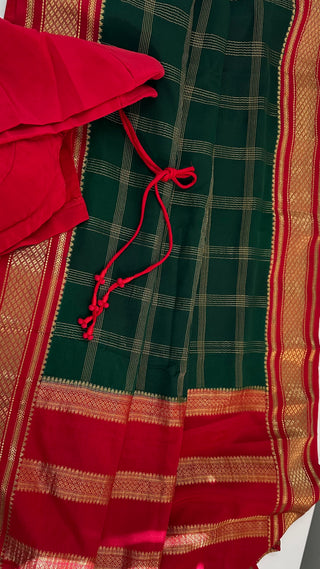 Pure Mysore Soft Silk Saree beautiful Red Indian Wedding & Bridal Silk Saree ready to ship for bride
