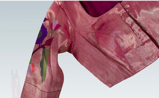 Pink pure zari Paithani peacock blouse online usa silk blouses ready to wear online shopping blouse online