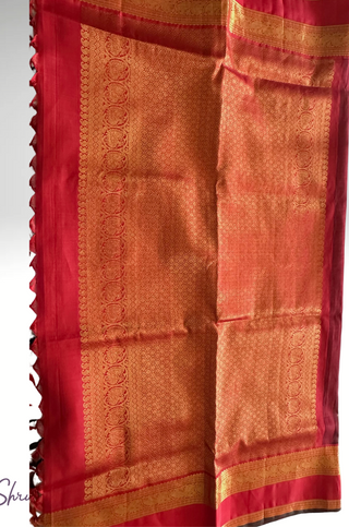 Pure kanjivaram pattu saree Indian wedding muhurtam silk saree onlinne USA  Dark Violet to Chili red 🌶️  Navalpazham body kanjivaram easy drape pure zari silk saree
