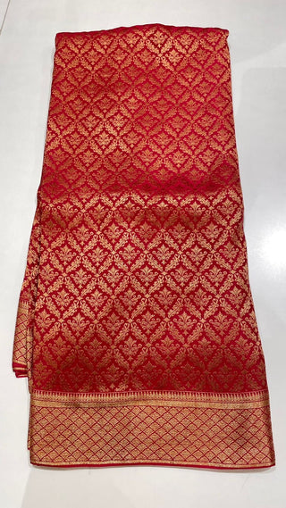 Red Georgette Beneras silk saree with stitched blouse  online shopping
