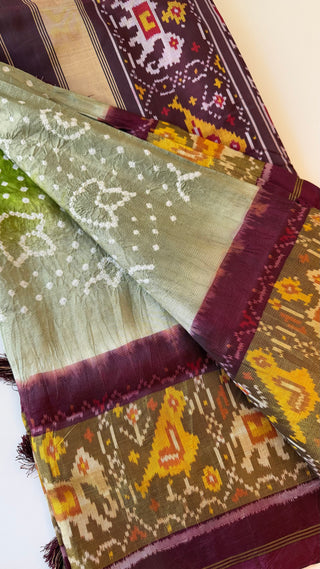 Pure Bandhej Patola pure Silk Saree pure silk saree silk finish with stitched blouse Partywear pooja wear ready to ship Saree USA