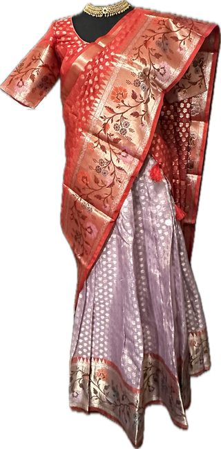 Zari Kota lehenga with stitched blouse