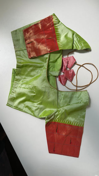 Green paithani pure  zari blouse online usa
