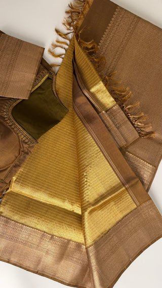 Kalyana pattu wedding Handloom Kanjivaram Gold Tissue  Brocade Pure silk pattumuhurtam saree pure zari Kanjivaram silk saree with prestitched blouse embroidered blouse