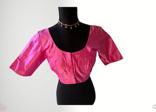 Pink plain silk blouse stitched blouse online usa silk blouses ready to wear online shopping blouse online