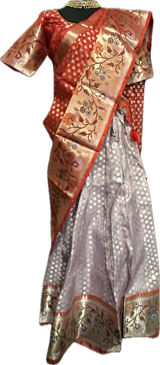 Zari Kota lehenga with stitched blouse
