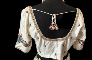 Pure  cream pure silk blouses hand embroidered prestitched