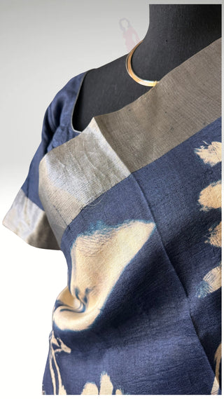 Pure Handloom Floral Printed Tussar Silk Saree – Elegant Festive & Party Wear ready to ship USA