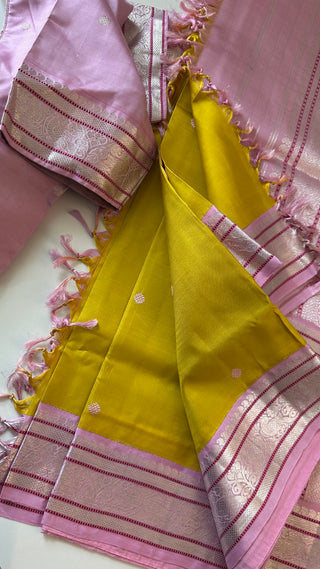 Pastel Kanchi pattu saree silver zari Indian wedding saree pure silk saree with stitched blouse usa online shopping