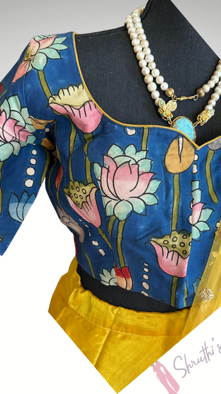 Pure Mangalagiri Cotton Lehenga with pen kalamkari Dupatta Ready to ship Lehenga pavadai dhavani USA indian wedding bridesmaids
