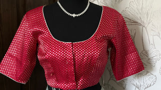 Pure silver brocade soft blouse ready to wear online usa