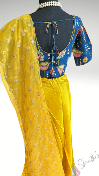 Pure Mangalagiri Cotton Lehenga with pen kalamkari Dupatta Ready to ship Lehenga pavadai dhavani USA indian wedding bridesmaids