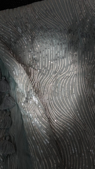 Grey sequin saree usa pure georgette sequin saree