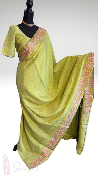 Pure Brocade pastel crepe high Gsm Mysore Soft Silk Saree beautiful embroidered saree Indian Wedding & Bridal Silk Saree ready to ship for bridal silk