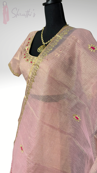 Pure Zari Kota lehenga pastel pink lined skirts blouses ready to wear lightweight bridesmaids elegant lehenga fully stitched with stitched blouse