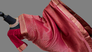Red Georgette Beneras silk saree with stitched blouse  online shopping