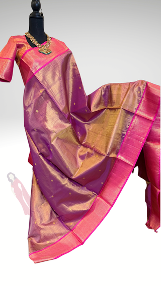 Bridal Vairaoosi Tissue kanjivaram silk saree with stitched Indian wedding muhurtam silk bridal blouse online shopping usa Diwali