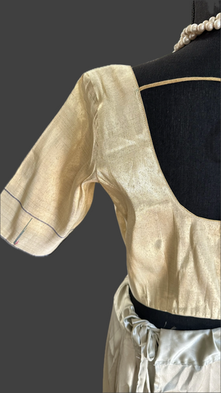Gold pure zari Tissue Paithani blouse online usa silk blouses ready to wear online shopping bandhani blouse online