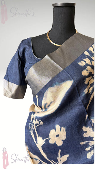 Pure Handloom Floral Printed Tussar Silk Saree – Elegant Festive & Party Wear ready to ship USA