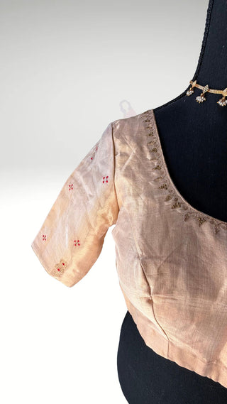 Gold Tissue silk blouse antique brocade stitched blouse online usa silk blouses ready to wear online shopping blouse online