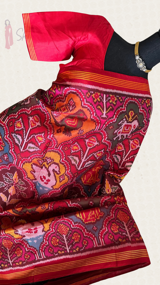 Pure Patan Patola saree  saree Handloom mulberry silk saree high quality fine weave easy drape