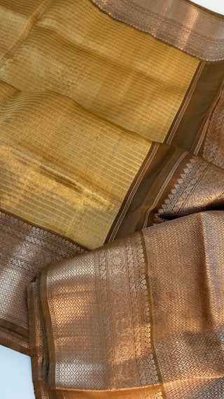 Kalyana pattu wedding Handloom Kanjivaram Gold Tissue  Brocade Pure silk pattumuhurtam saree pure zari Kanjivaram silk saree with prestitched blouse embroidered blouse
